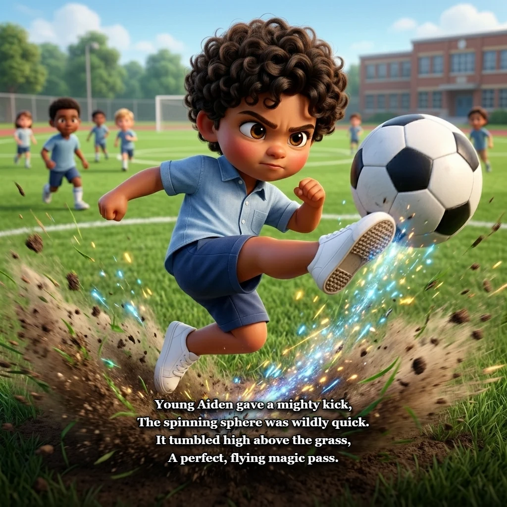 Aiden soccer story scene